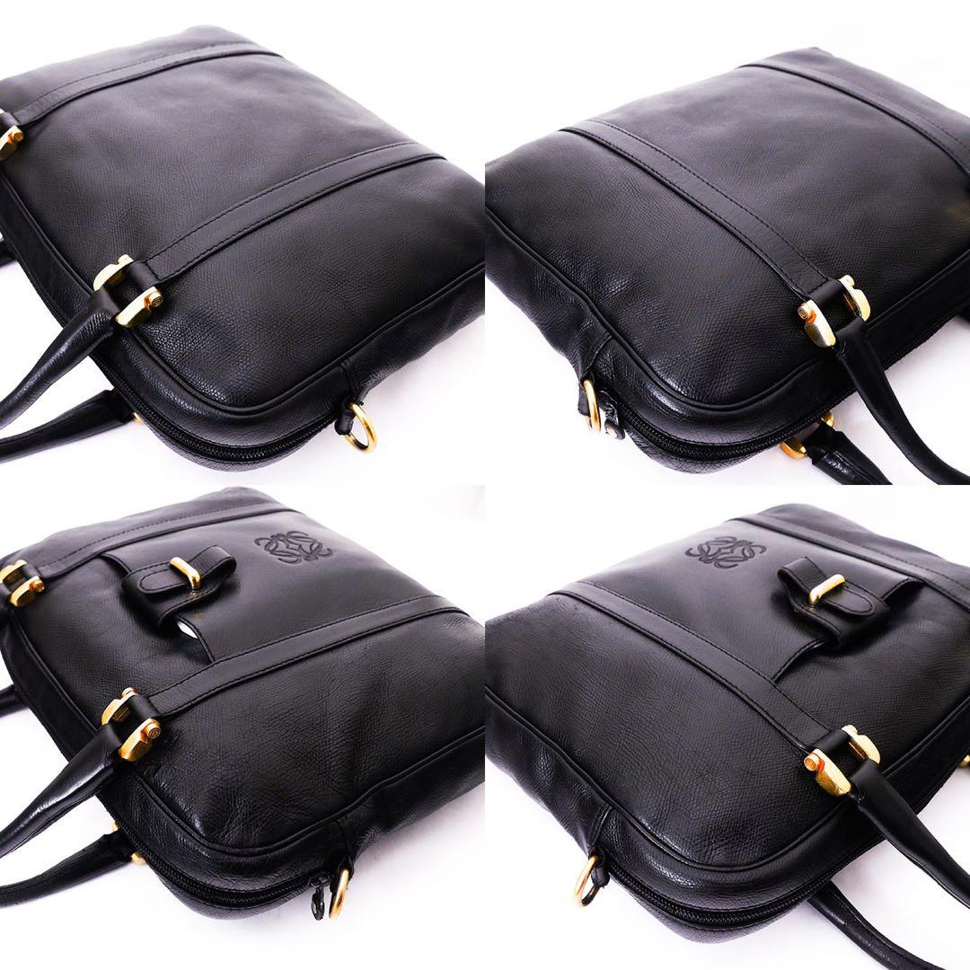 美品 LOEWE ロエベ アナグラム ブリーフバッグ ビジネスバッグ 黒