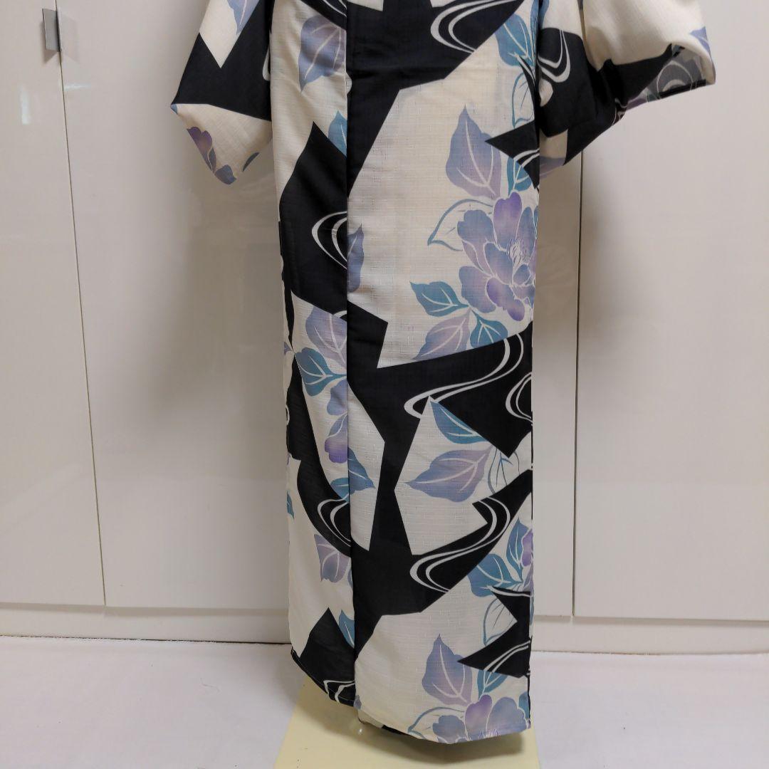 太陽様　確認用！浴衣 黒白幾何学模様 薄紫　ゆかた　Mサイズ