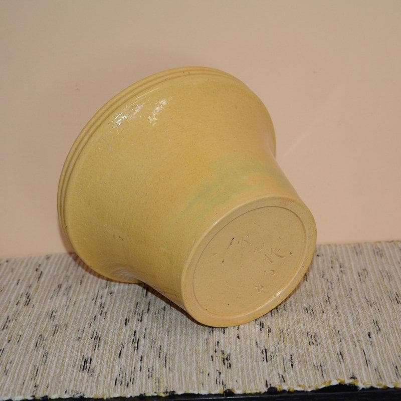 茶道具　民平焼　不己　賀集珉平　黄釉末広水指　古物　送料込み