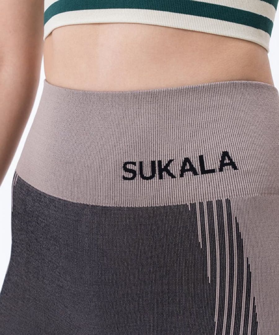【SUKALA】シャドーストライプメランジレギンス　Mサイズ