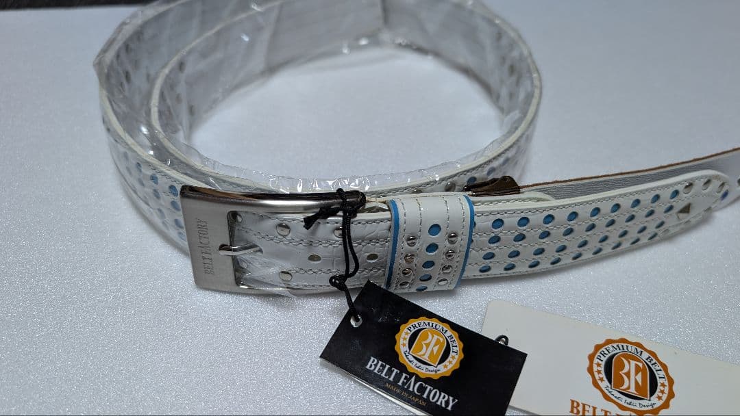 BELT FACTORY ホワイト ゴルフベルト フリーサイズ P-03sp.A