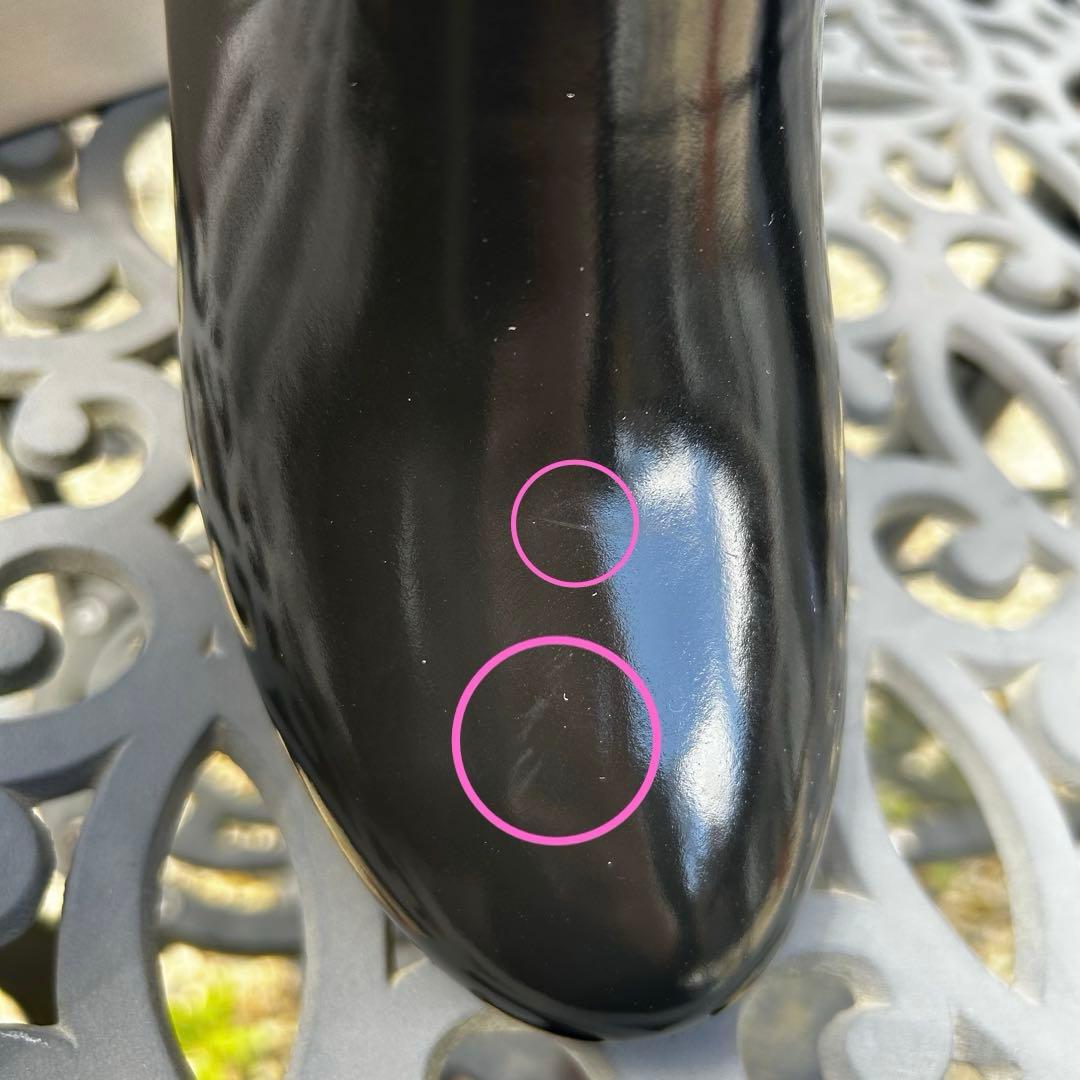 HUNTER リファインドミッドヒールグロス　ブラック　２５㎝　エナメル　UK6