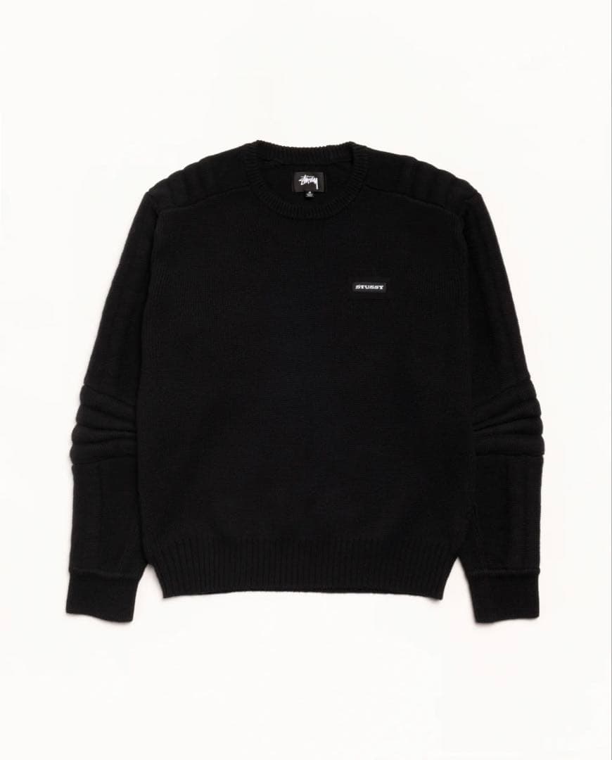 トップス STUSSY 25AW MOTO SWEATER BLACK S