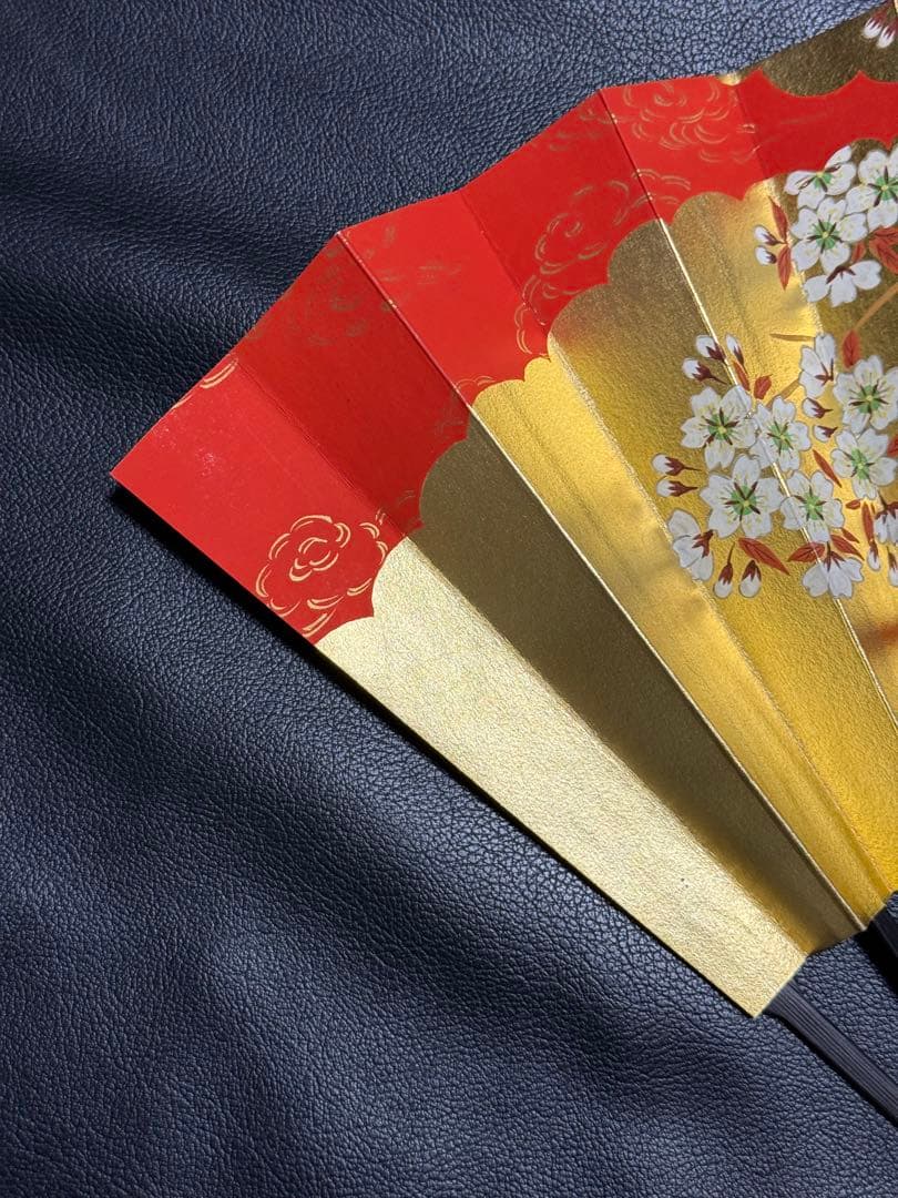 扇子　32cm 宮脇賣扇庵　金　桜　飾り扇　飾舞扇　舞扇子　舞踊　着物