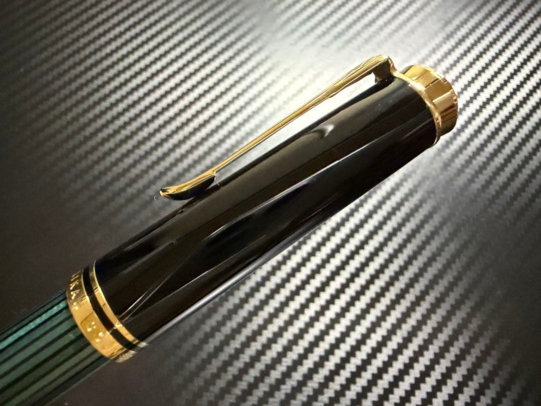 未使用に近い ペリカン スーベレーン M400 緑縞 EF 極細字 万年筆