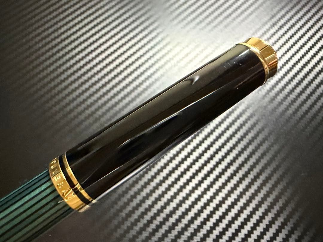未使用に近い ペリカン スーベレーン M400 緑縞 EF 極細字 万年筆