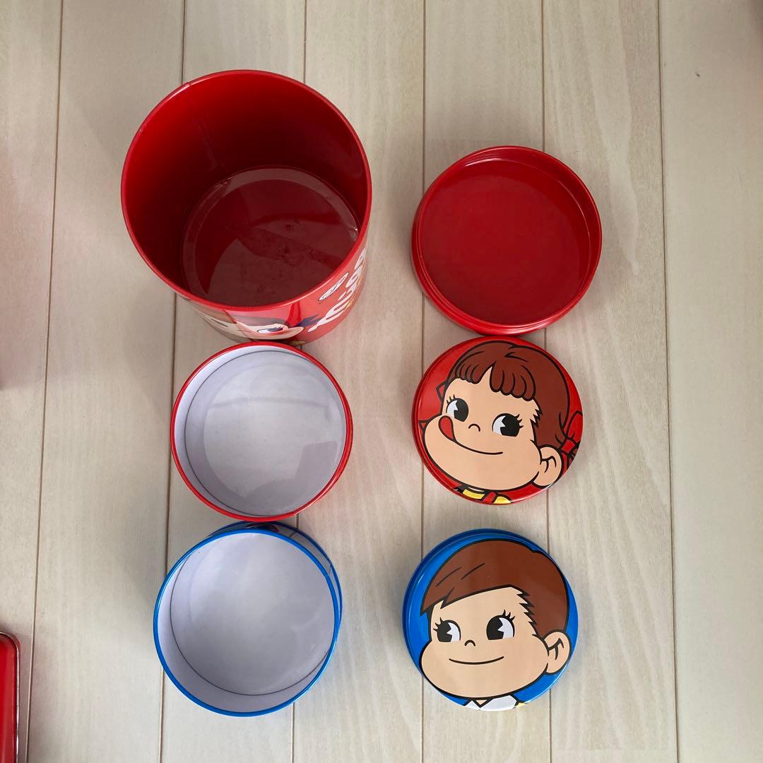 不二家ペコちゃん☆スチール缶セット☆平成レトロ