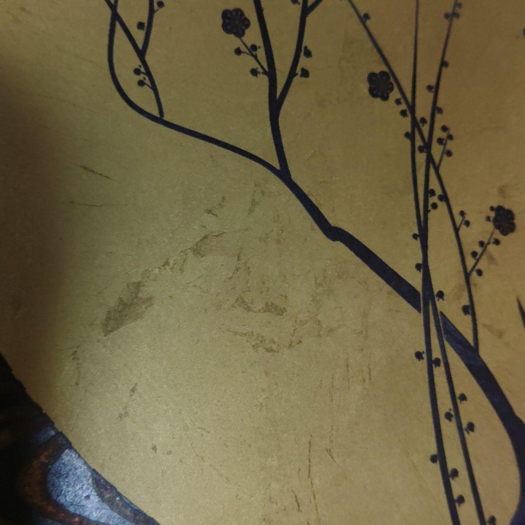 漆アート　金箔　白梅　紅梅