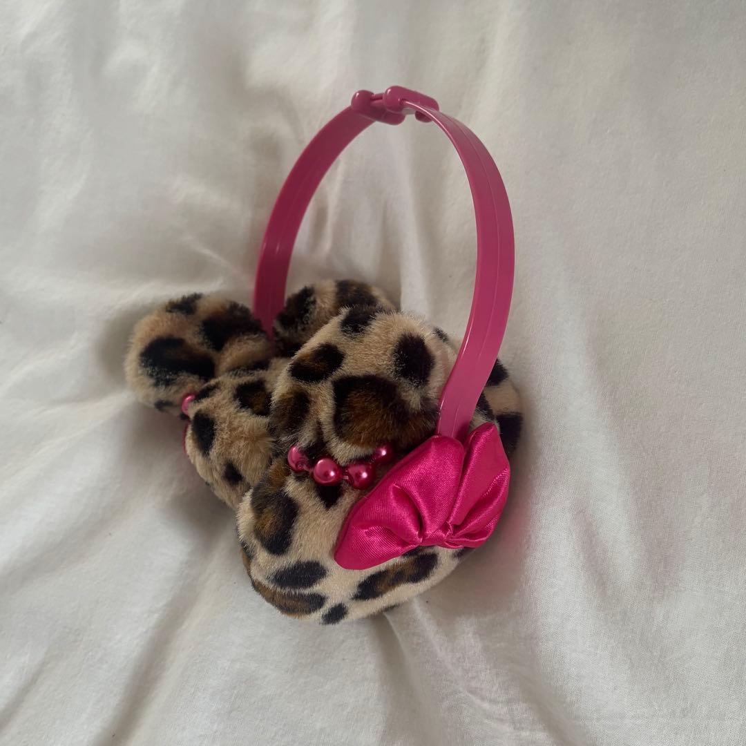 ミニー　ヒョウ柄　イヤーマフ　耳当て