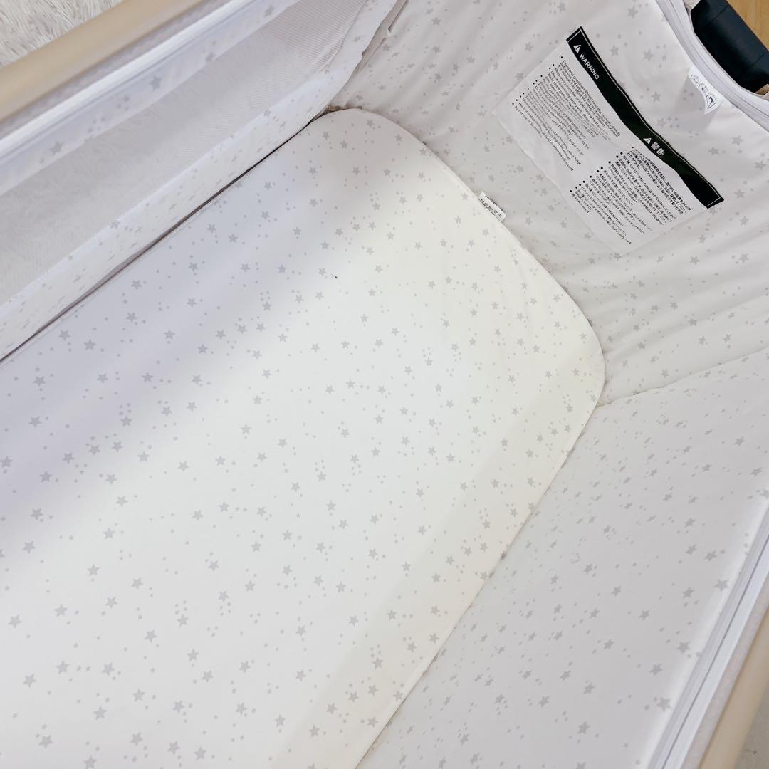 HZDMJベビーベッド 折りたたみ式 付属品完備 説明書 収納袋付　カバー洗濯済