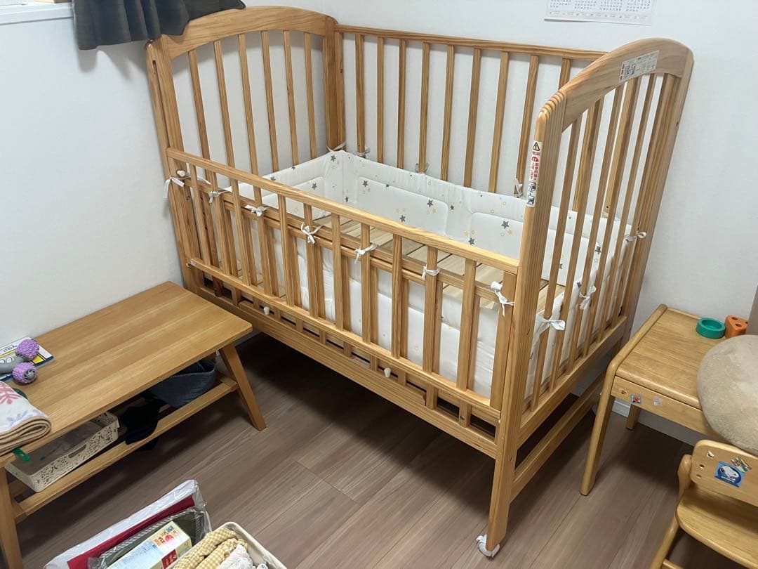 【直接引き取りのみ　福岡】KATOJI ベビーベッド ハイタイプ 標準サイズ