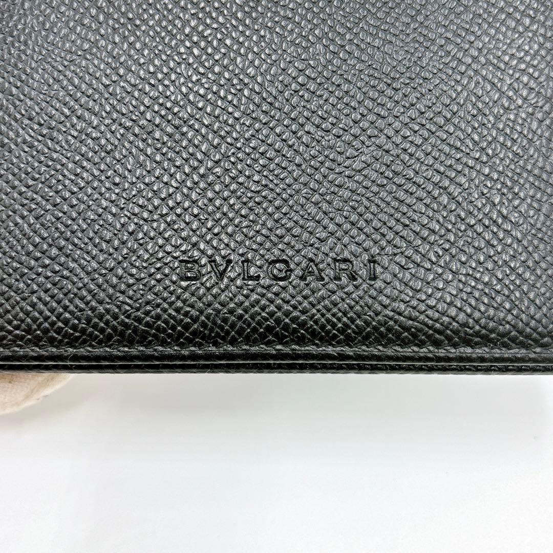 極美品 ＊ BVLGARI ブルガリ 型押しロゴ レザー 名刺入れ ブラック