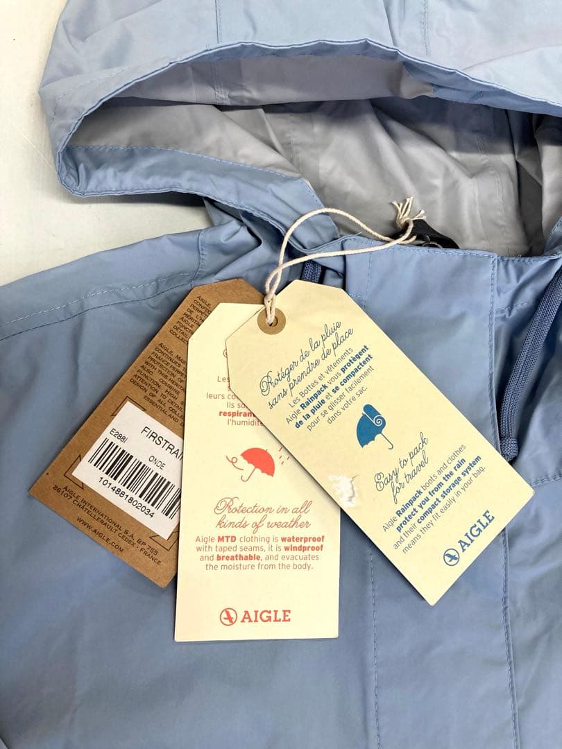 エーグル レインコート ロングフーデッド 透湿防水 防風 軽量 未使用