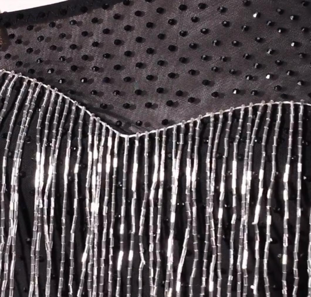 社交ダンス用アシンメトリードレス（黒・白）