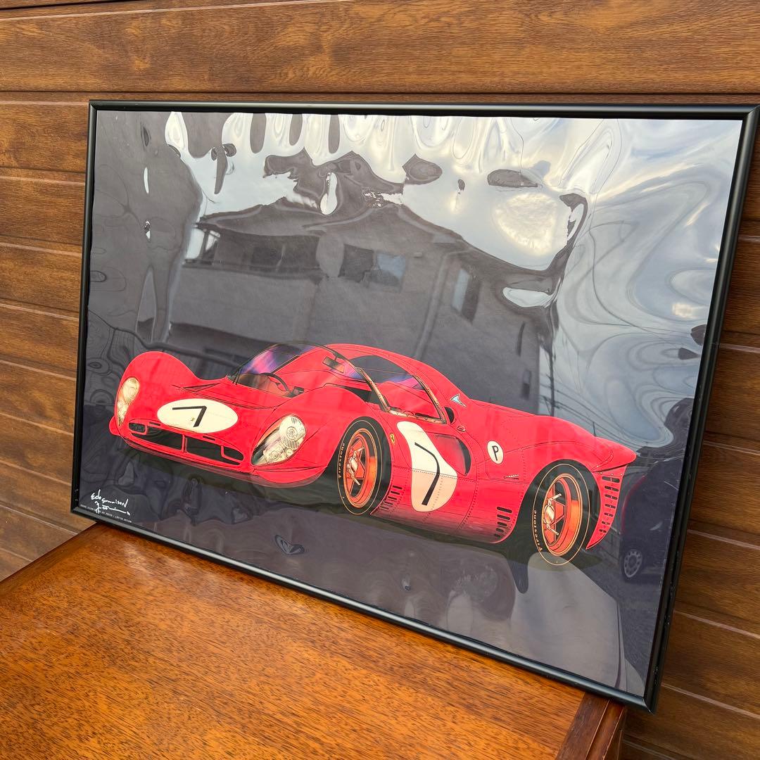 飯島葉介 フェラーリ 330P4 スパイダー アートポスター 非売品 A1