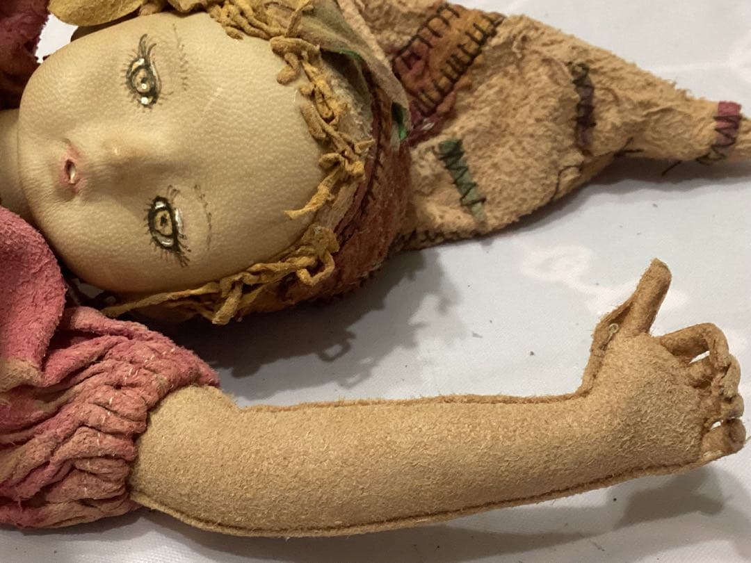 創作人形作家山下昌子　MAKODOLL 未使用　羊革花の装飾 アートドール箱付