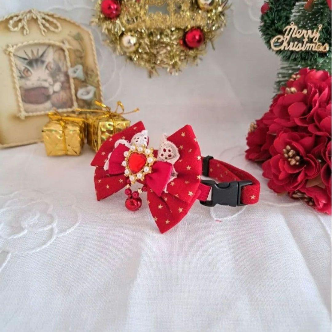 satopi、幅広シュシュ、スノーフレーク(ホワイト)わんちゃん猫ちゃん用