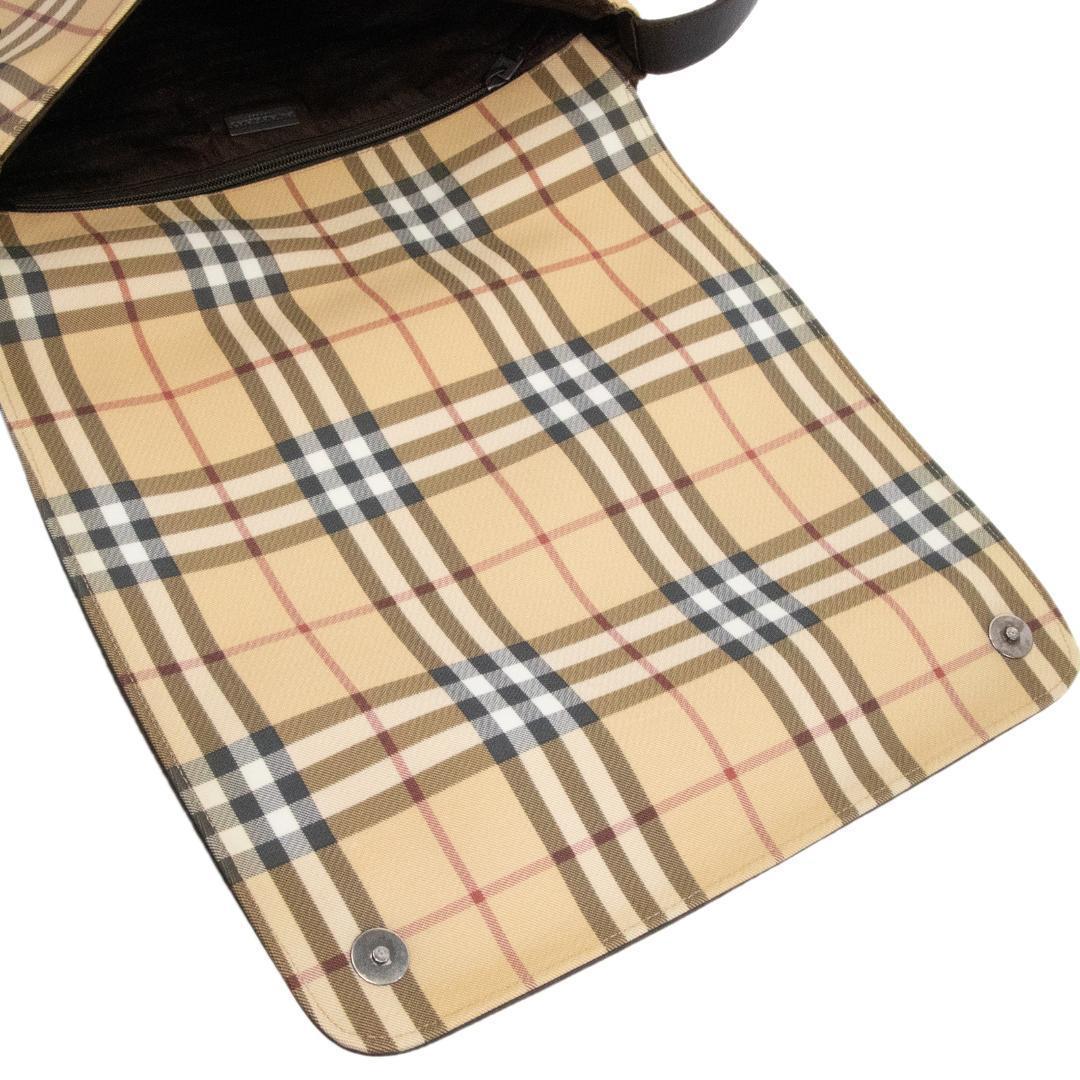 本物 バーバリー ショルダーバッグ メンズ レディース 茶色 斜め掛け チェック