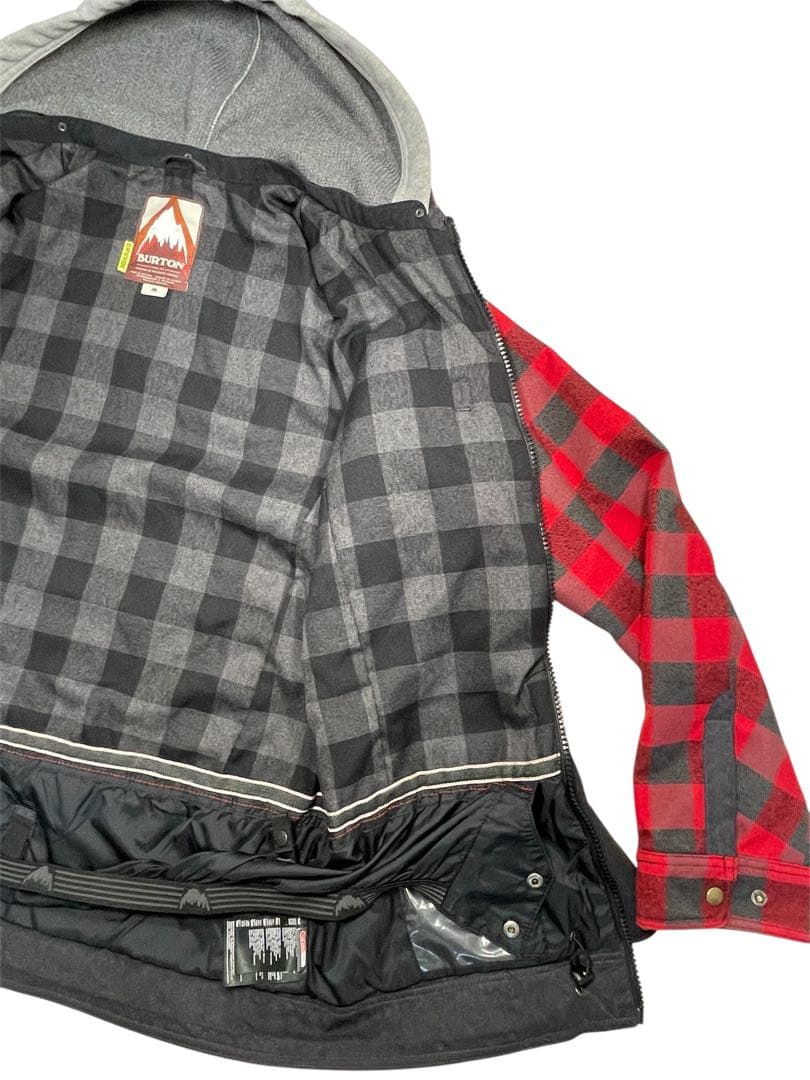 BURTON バートン スノーボードウエア Ｍサイズ 赤黒チェック ネルシャツ
