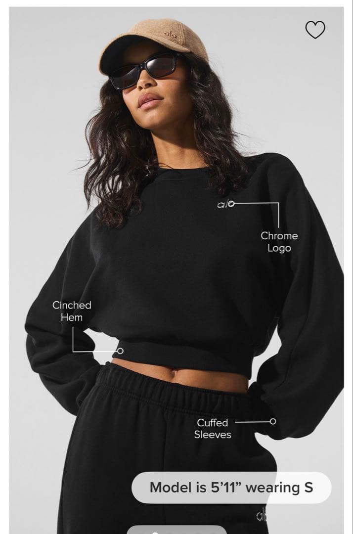 alo/yoga/Cropped Accolade Crewneck/正規品