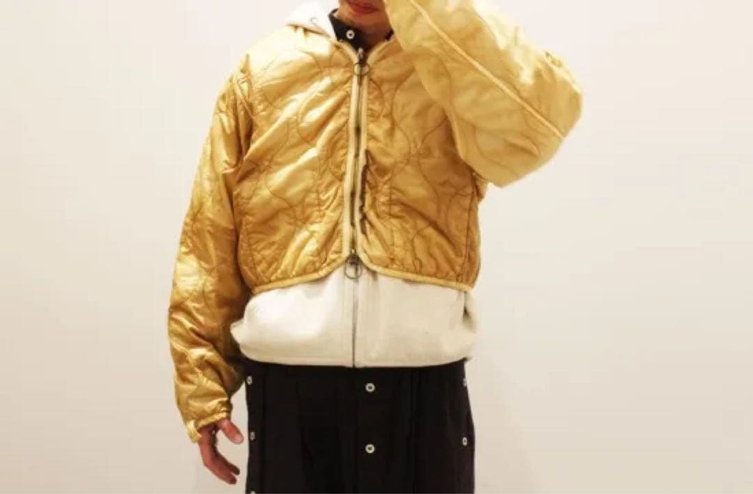 KAPITAL - ナイロンキルティング ムラ染め ライニングクロップドボレロ