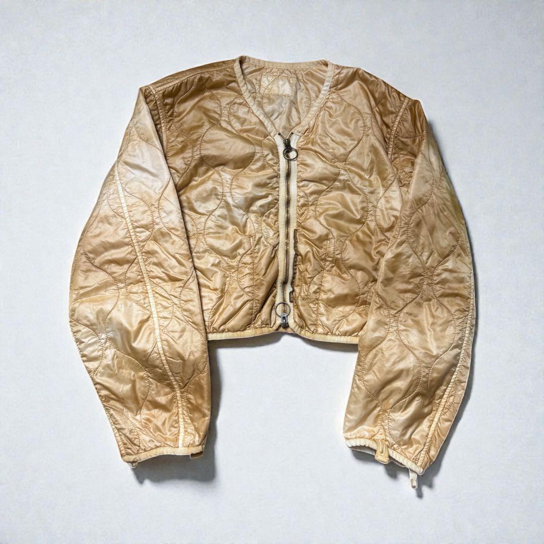 KAPITAL - ナイロンキルティング ムラ染め ライニングクロップドボレロ