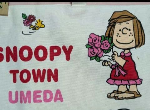 激レア！SNOOPY＆仲間たち　綿トート　 SNOOPYTOWN　梅田　タグ付き
