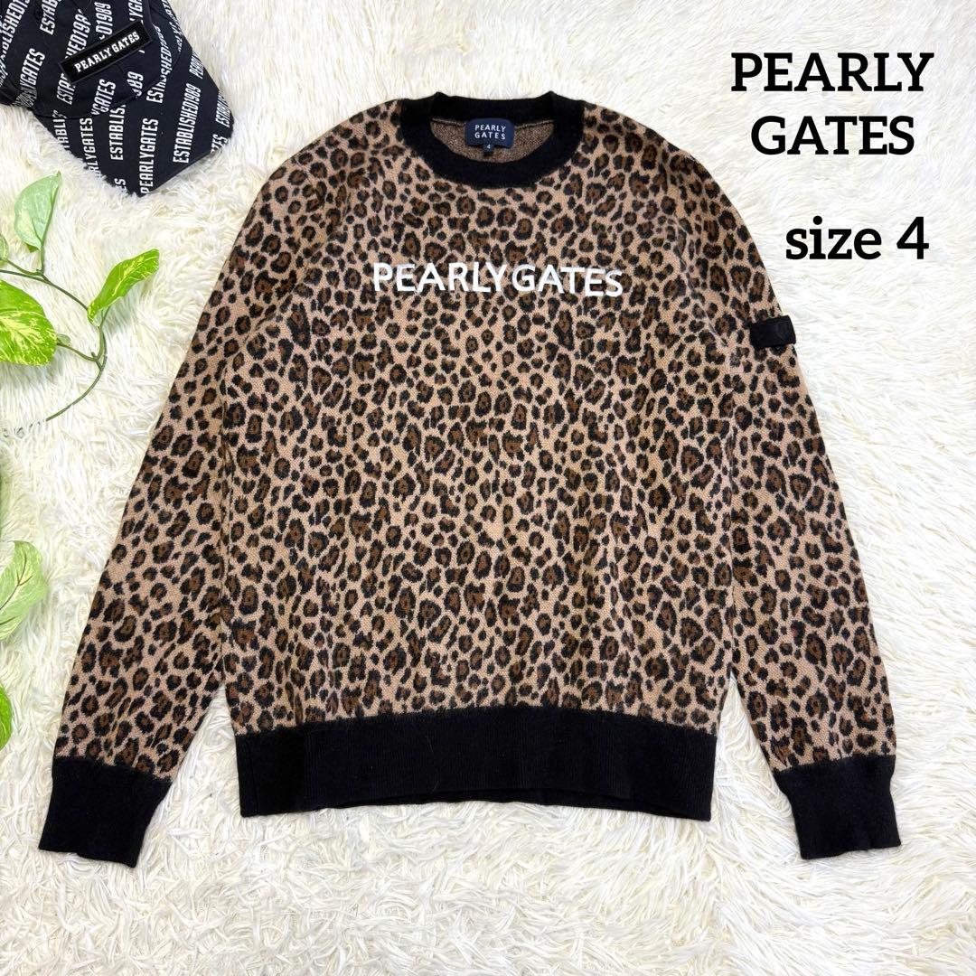 【パーリーゲイツ】美品 ニットセーター カシミヤ混 4サイズ メンズ