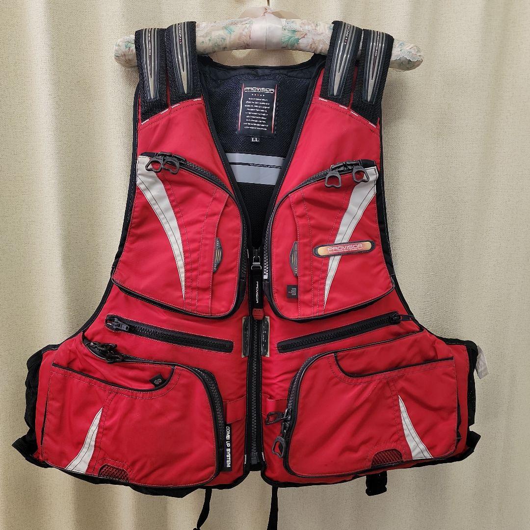 PROVISOR 釣り用ライフジャケット L/XL 赤