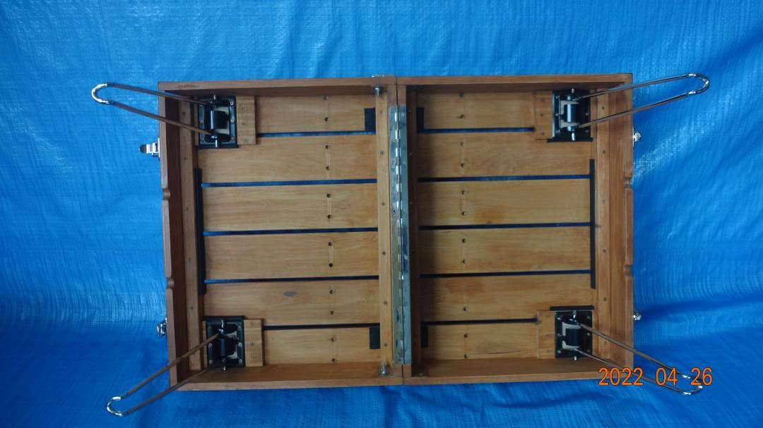 キャンプ用　防災用　折り畳みテーブル＆収納ケース　自作品