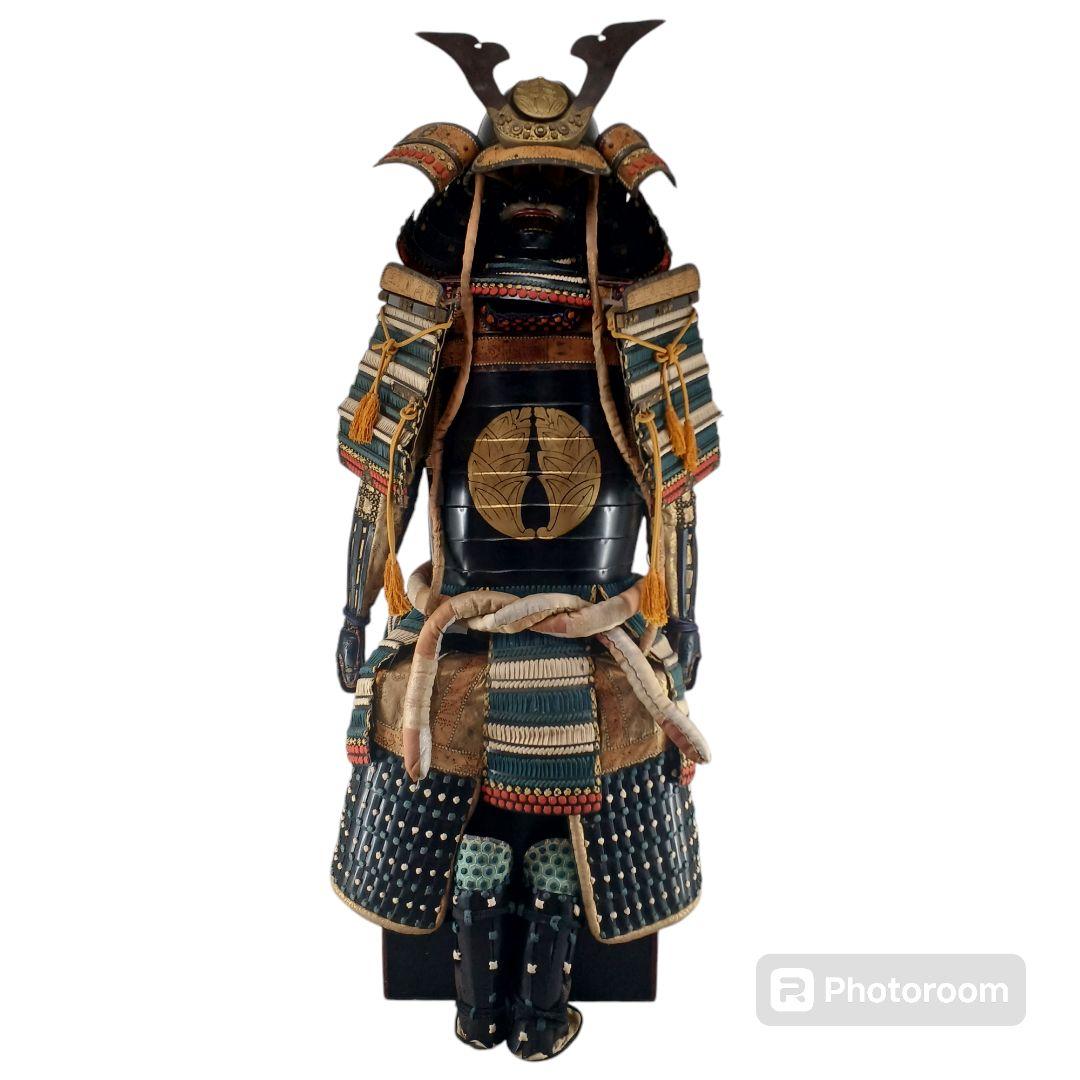 送料込み☆甲冑/等身大/武具【鎧兜一式】木製組み立て式 甲冑展示台付き