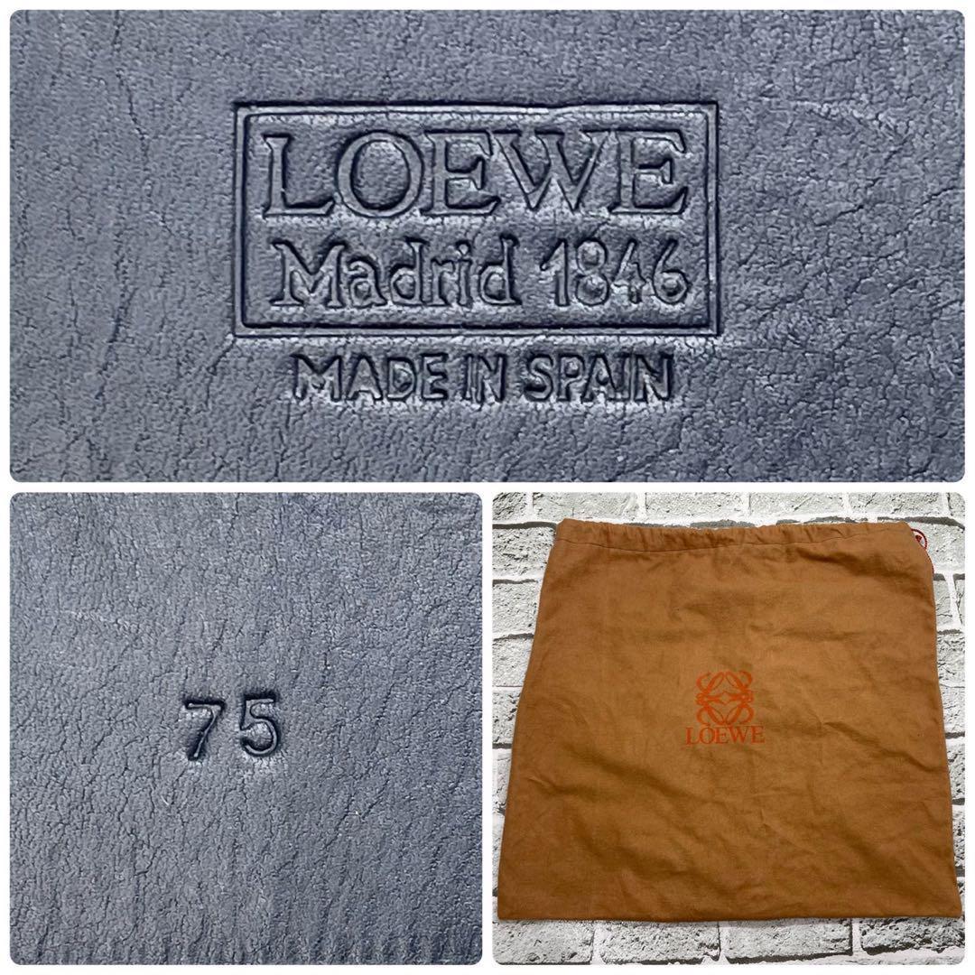 希少袋付き✨ロエベ ベルト アナグラム タッセルモチーフ 幅広 本革 75サイズ