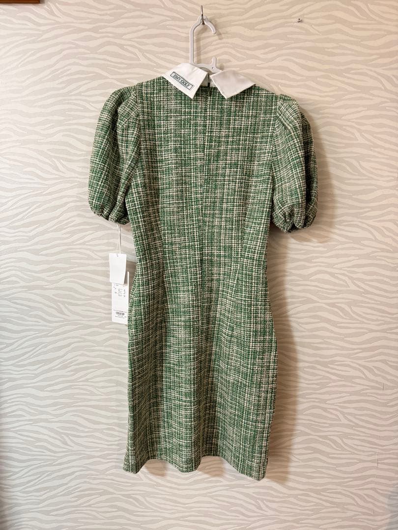 エイミーゴルフ　eimy golf カットツイードワンピース　サイズS　グリーン