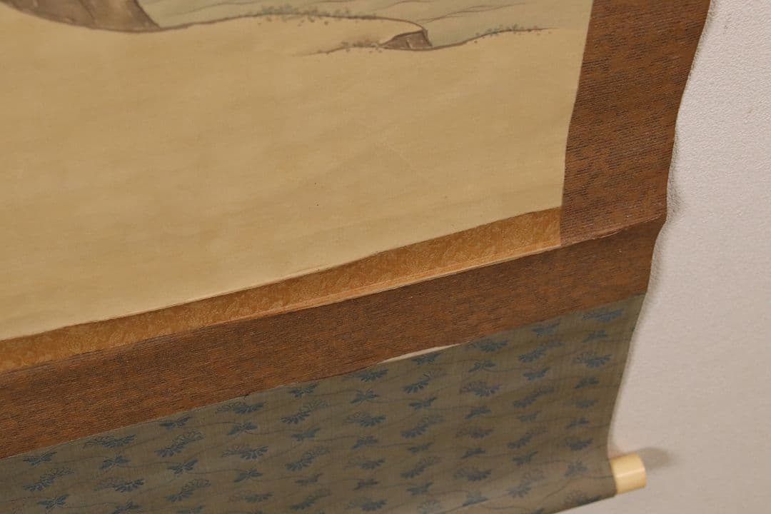 【模写】日本画 江戸後期 土佐光孚「子の日画賛」絹本 三幅対 掛軸 M784