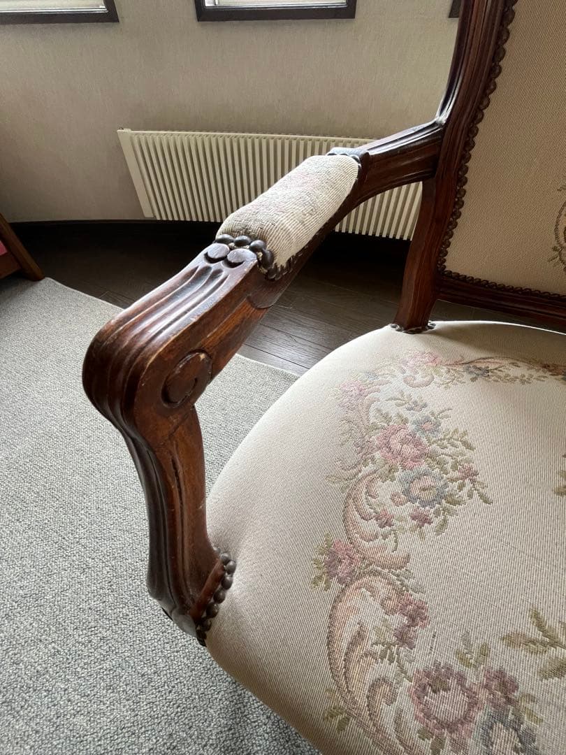 ③バラ売り不可　①〜④セット販売のみ　ロココ調 ゴブラン織り 猫脚　応接セット