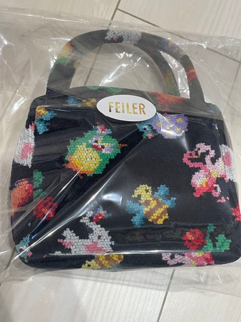 フェイラー　ファンキーフォーチュン　ミニキューブバッグ　ネイビー　神崎恵コラボ