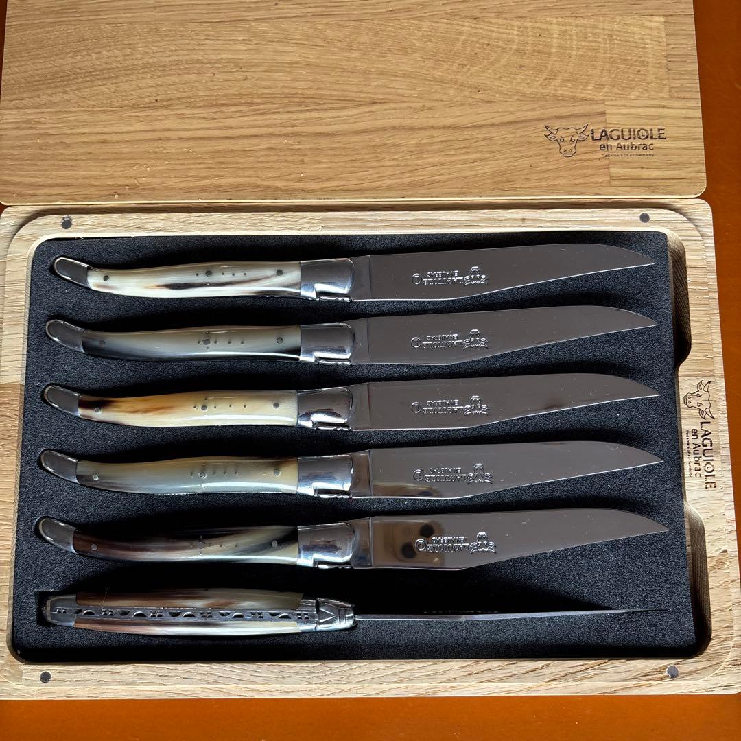 海*様 Laguiole en Aubrac牛角ハンドルステーキナイフ5本セット