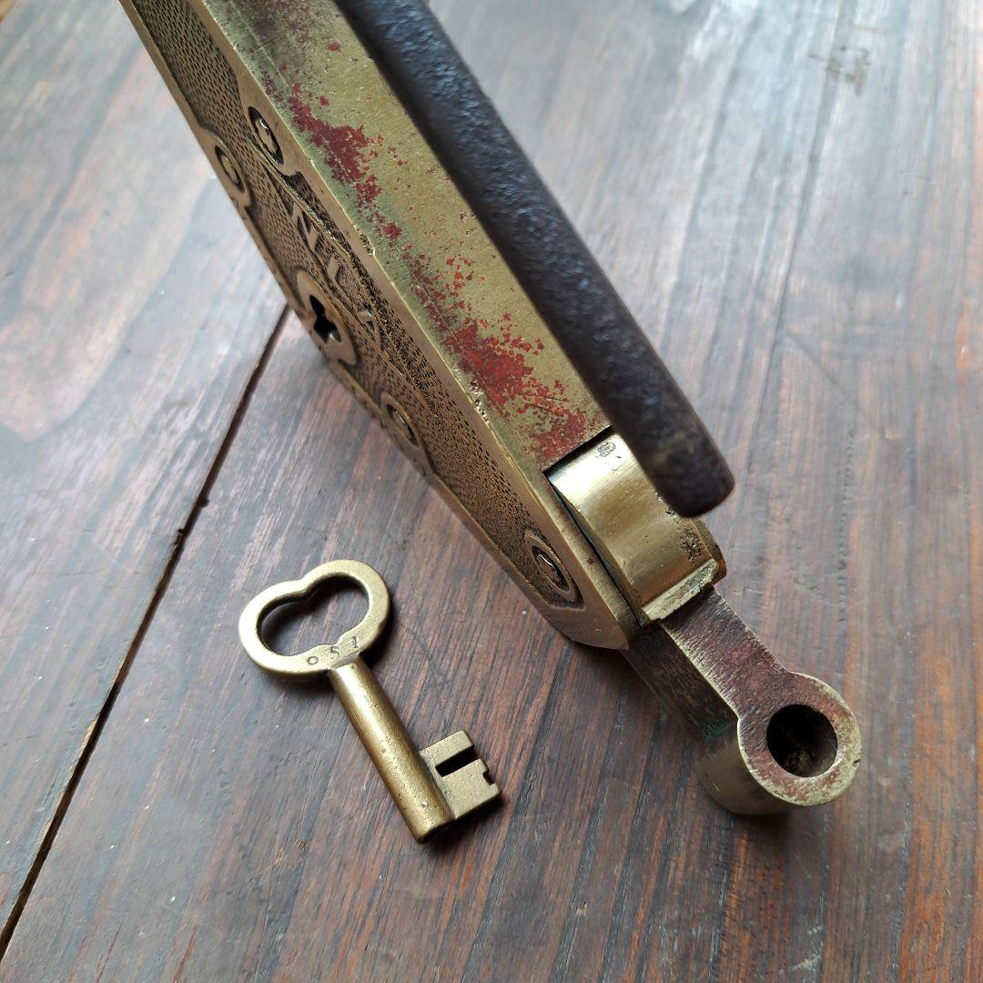 アンティーク錠前 真鍮製 骨董 和錠 東京メイド ビンテージ パドロック