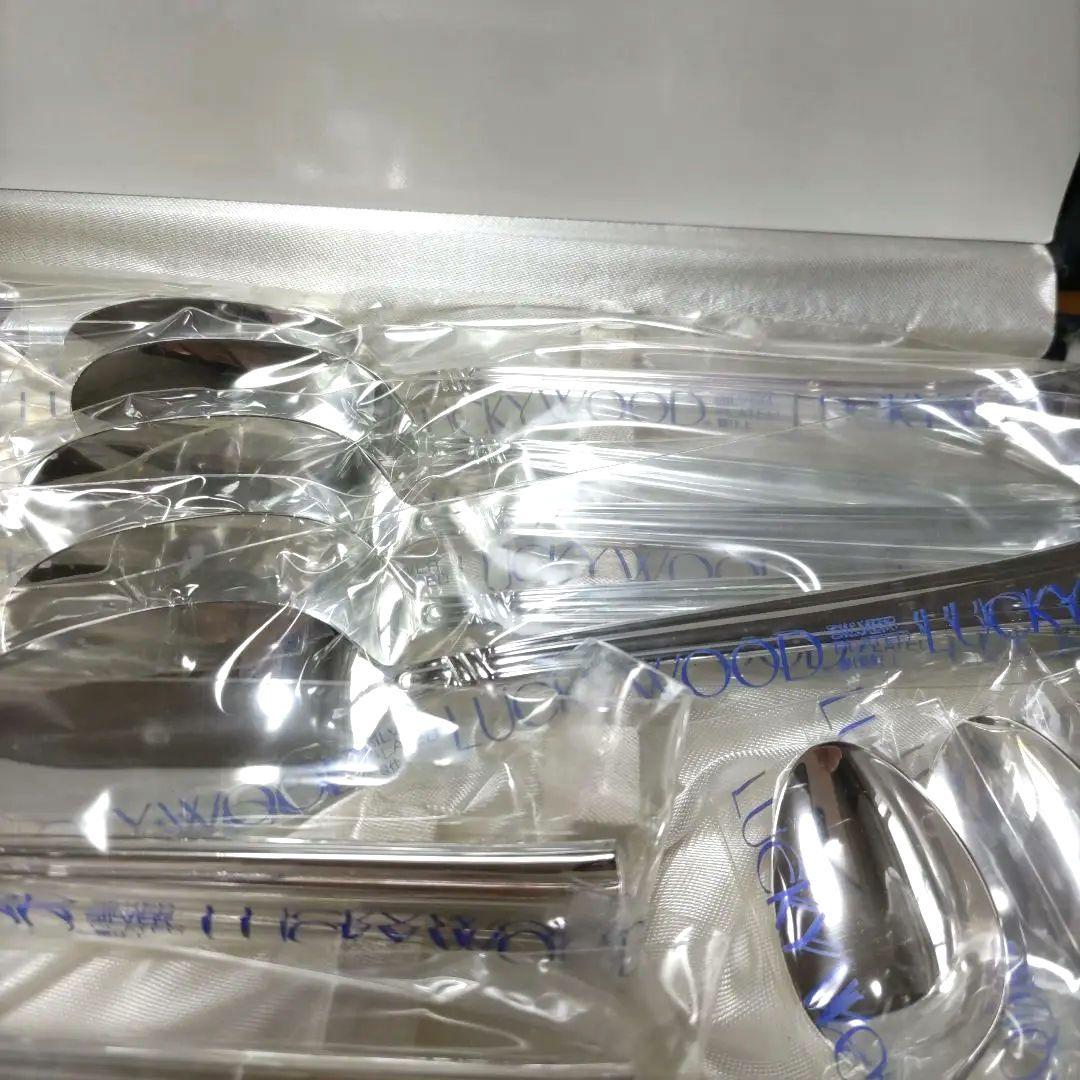 ととろLUCKYWOOD カトラリーセット 日本製、銀仕上げ25本