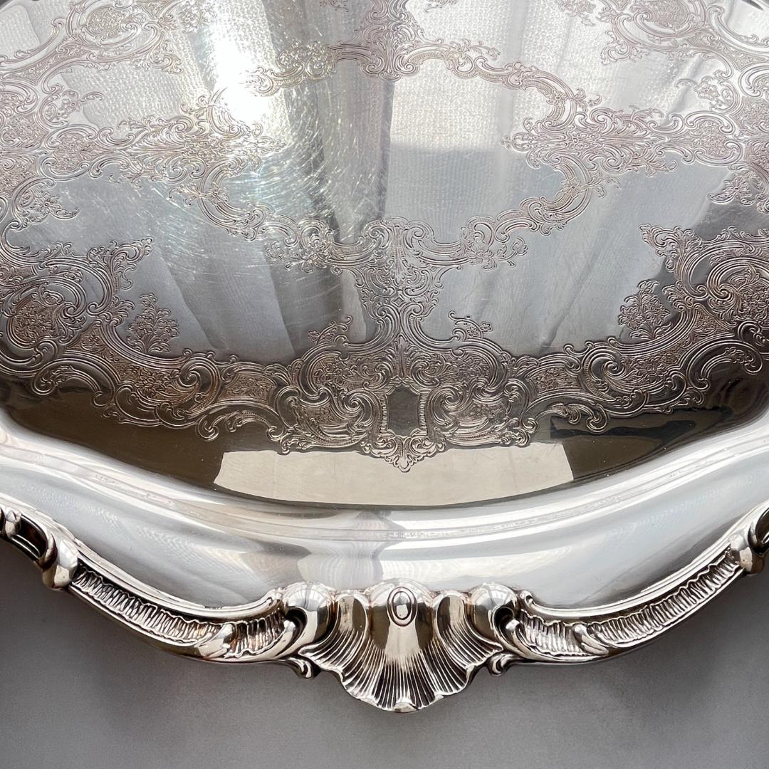 【Gorham】ギャラリートレー【シルバープレート】67cm 特大型