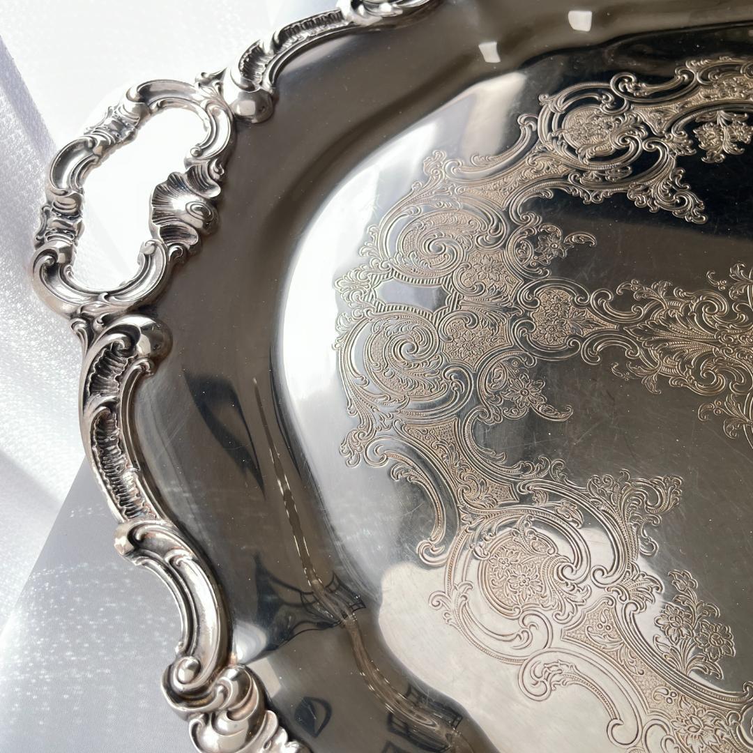 【Gorham】ギャラリートレー【シルバープレート】67cm 特大型