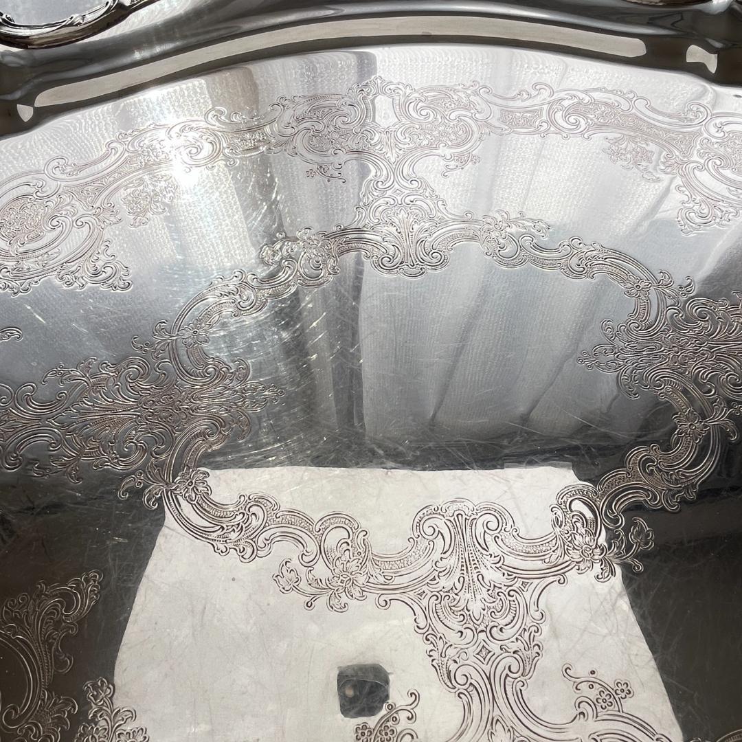 【Gorham】ギャラリートレー【シルバープレート】67cm 特大型