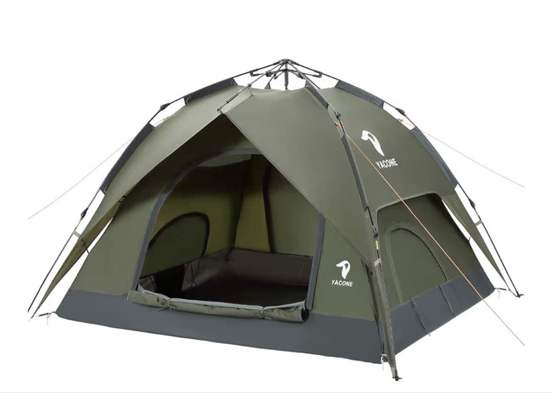 グレー YACONE ワンタッチテント3人用 ソロ