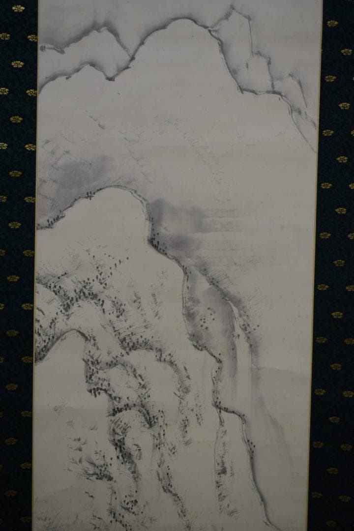 真作/野田九浦/冬景山水図/絹表装/布袋屋掛軸HH-395