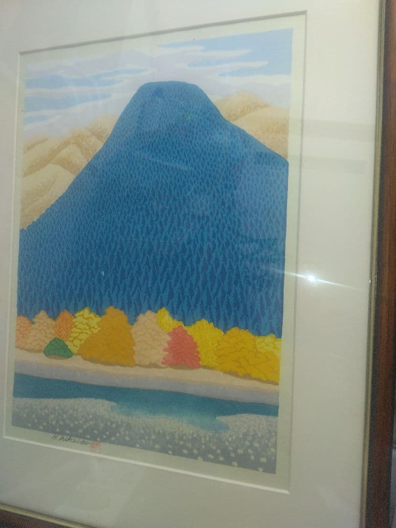 山と川の風景 日本画　65×50サイズ