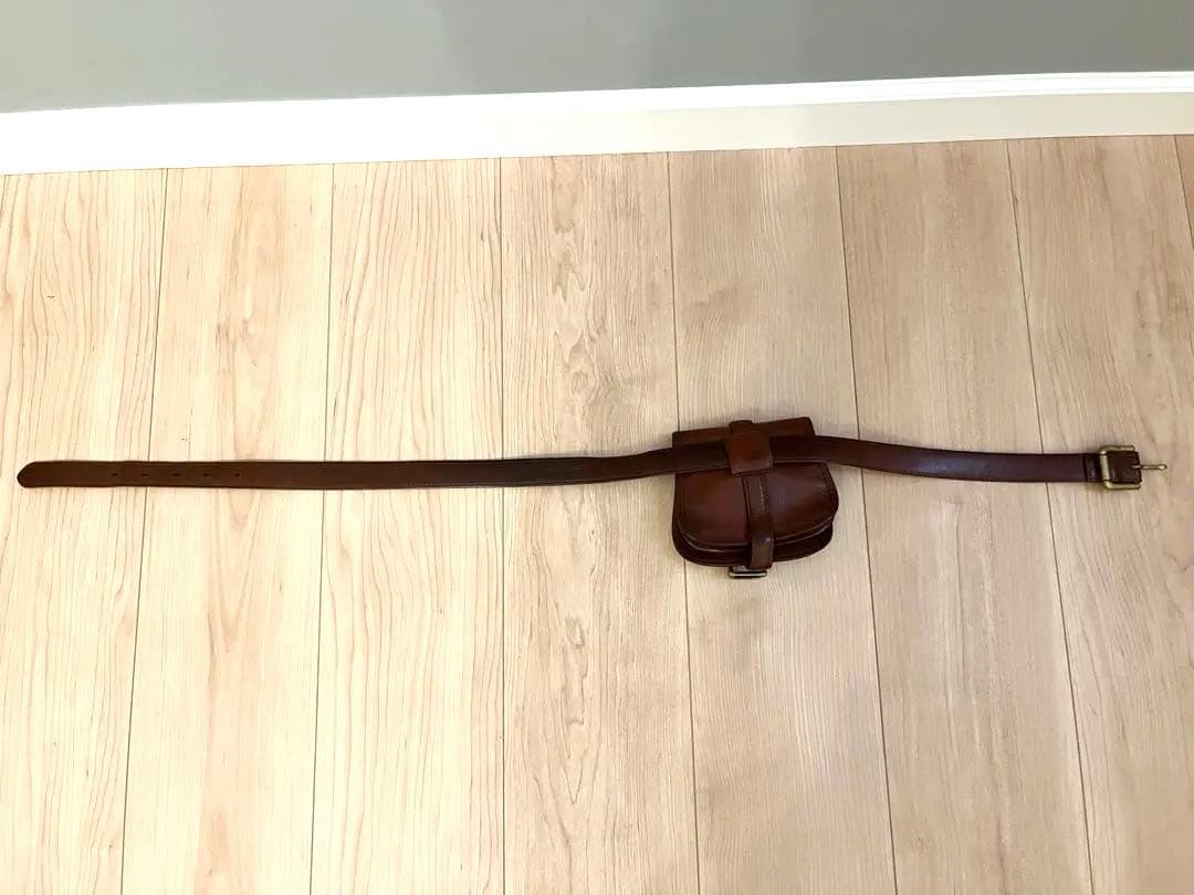 希少✨ Ralph Lauren ヴィンテージ 牛革 ベルト バッグ ブラウン