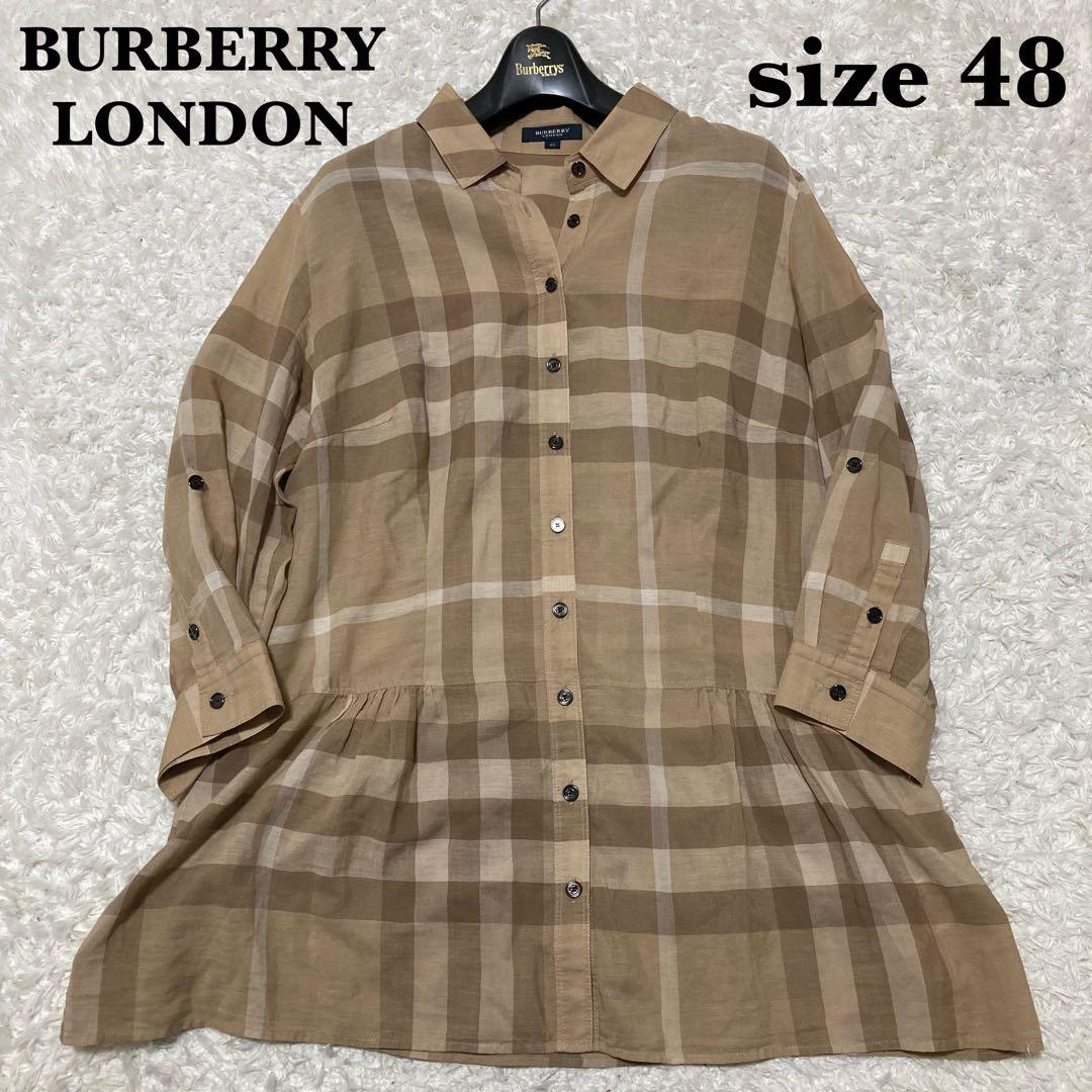 大きいサイズ48 バーバリーロンドン メガチェック シャツ チュニック