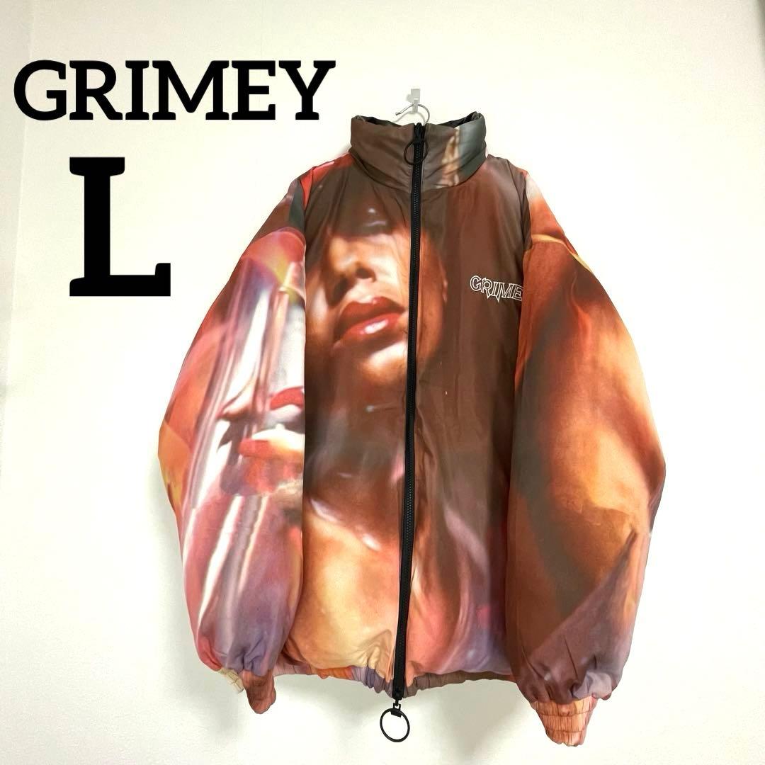 GRIMEY GRMY リバーシブル パフジャケット L ブラック 総柄