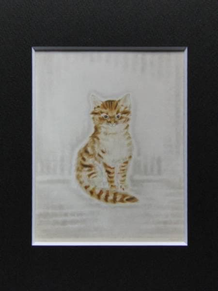 藤田嗣治、猫十態シリーズ、希少画集より、新品額装付