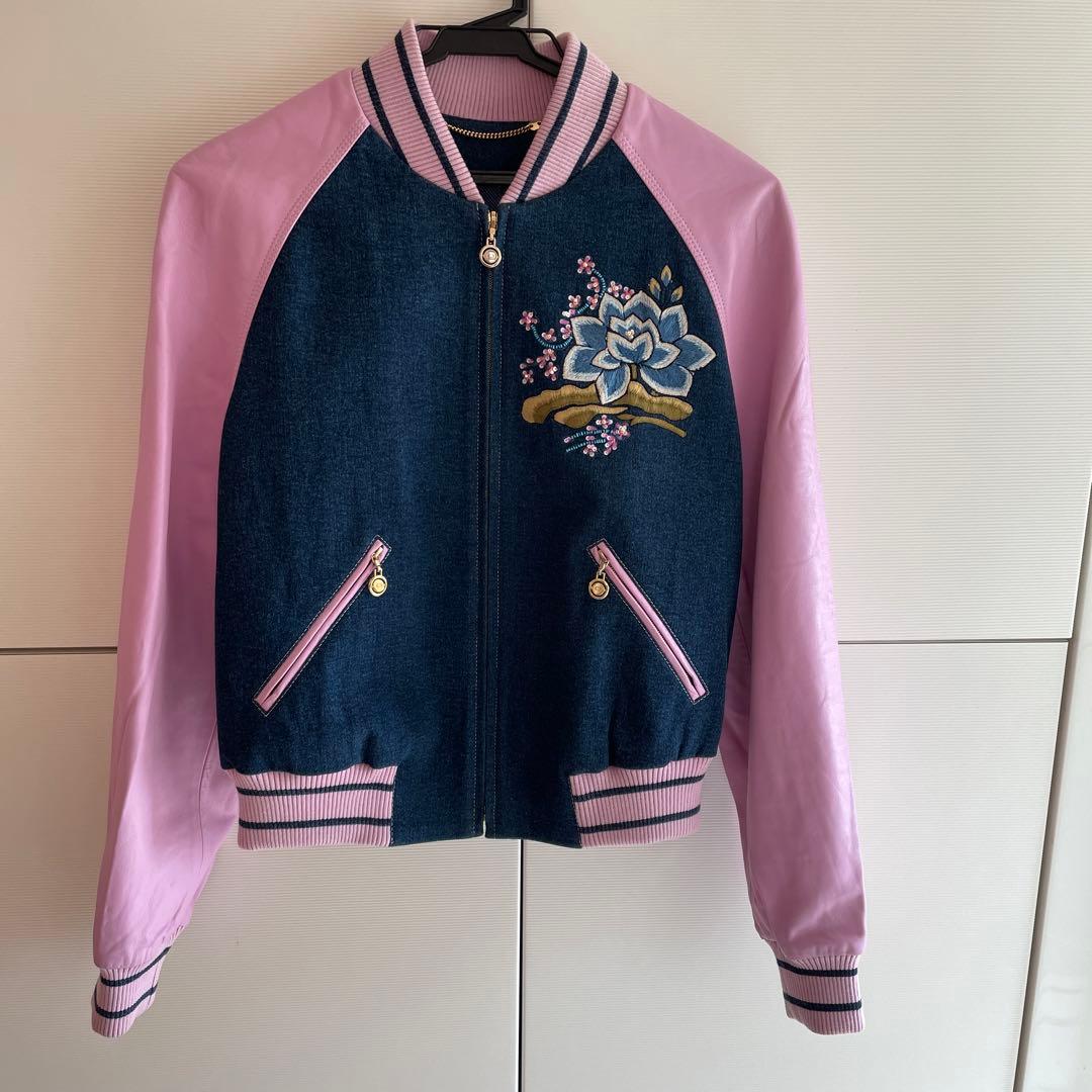 新品未使用　ESCADA エスカーダ　レザーブルゾン　ジャケット　デニム